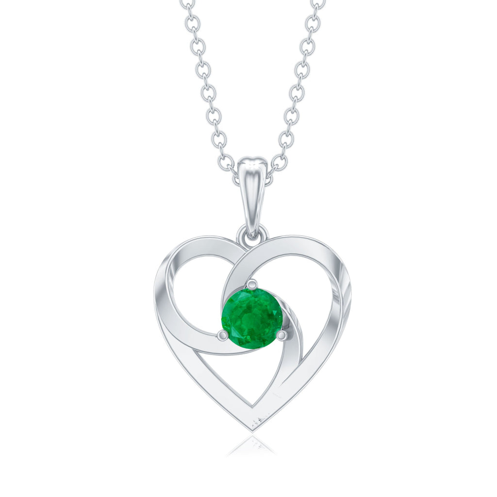Emerald Heart Pendant Natural Half Carat Green Gemstone Necklace – Timeless Jewelry Piece