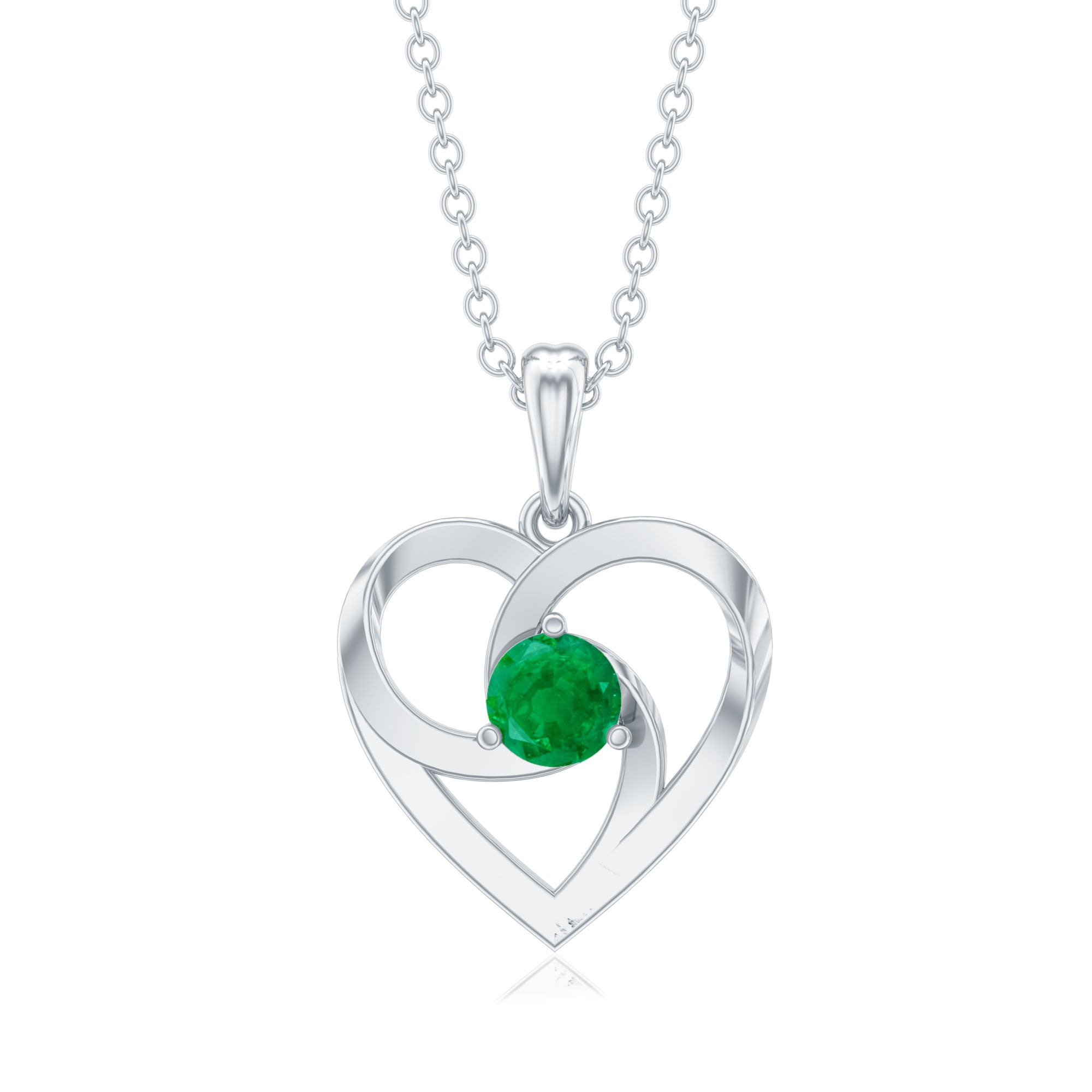 Emerald Heart Pendant Natural Half Carat Green Gemstone Necklace – Timeless Jewelry Piece