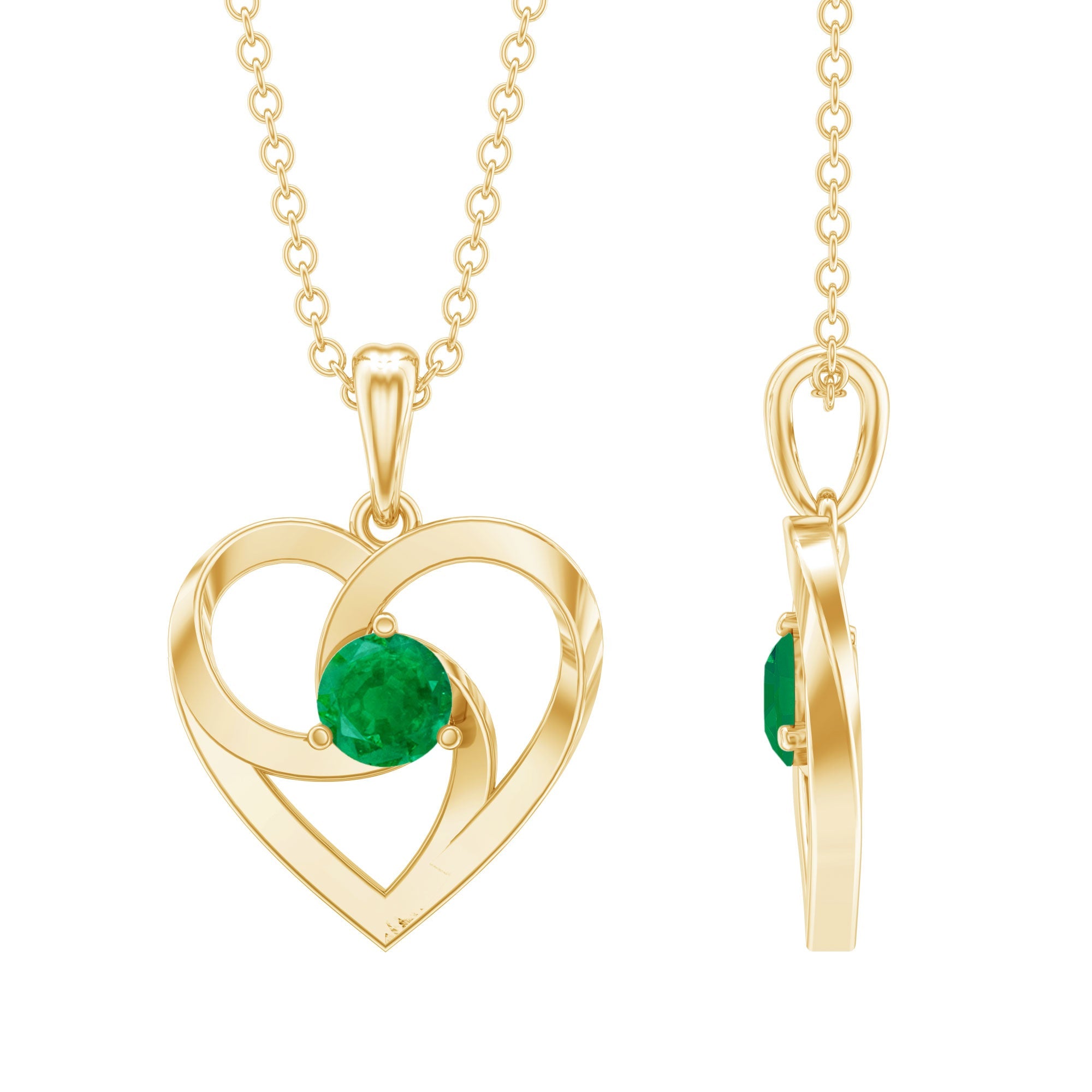 Emerald Heart Pendant Natural Half Carat Green Gemstone Necklace – Timeless Jewelry Piece