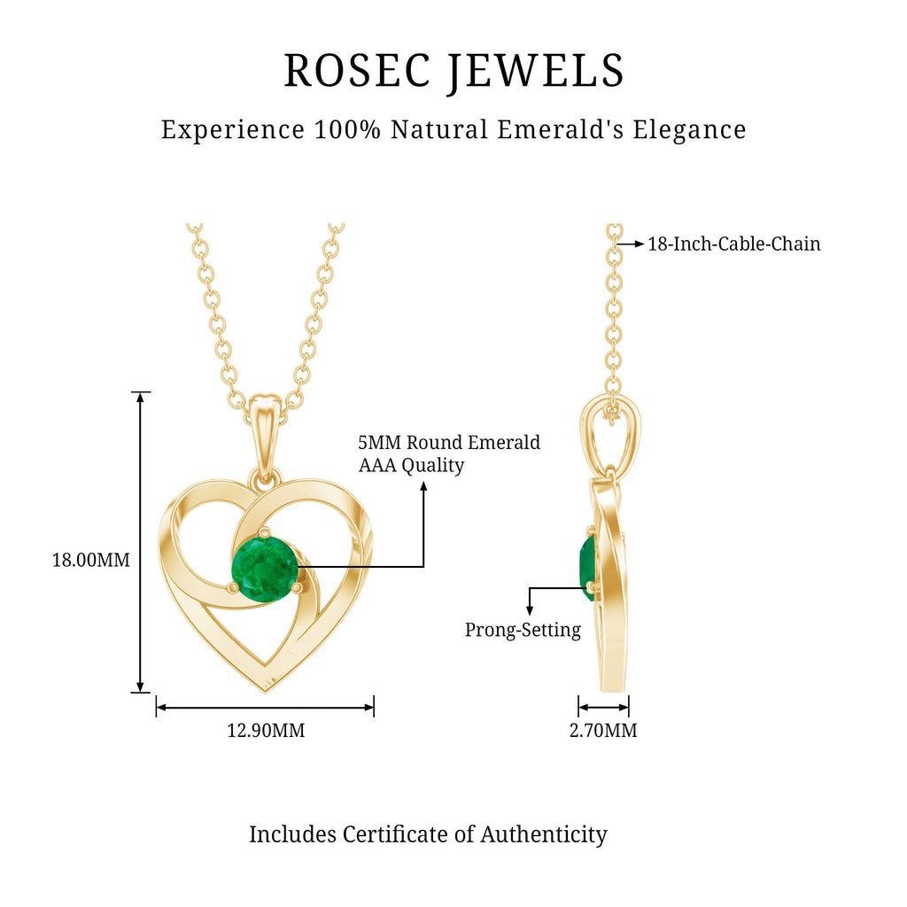 Emerald Heart Pendant Natural Half Carat Green Gemstone Necklace – Timeless Jewelry Piece