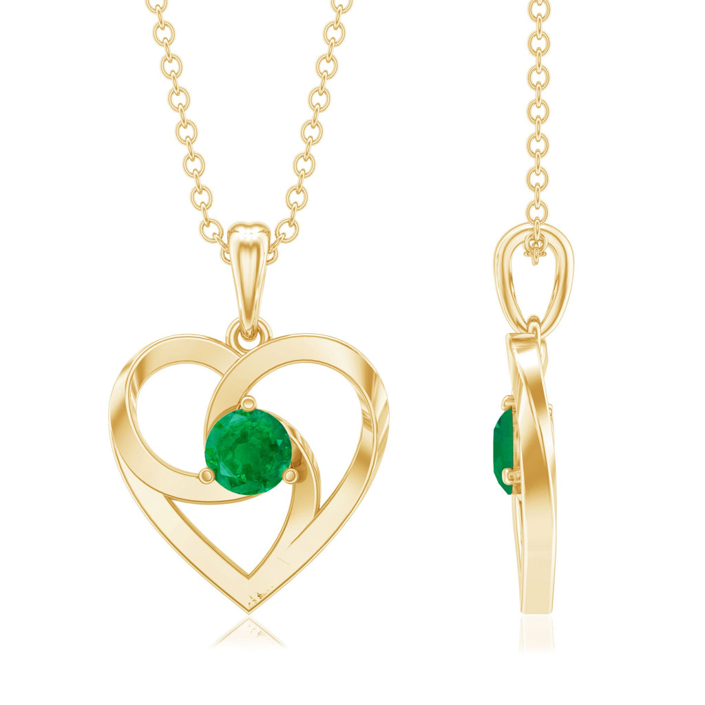 Emerald Heart Pendant Natural Half Carat Green Gemstone Necklace – Timeless Jewelry Piece
