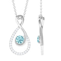 Aquamarine Infinity Necklace – Diamond Pendant With Sparkling Gemstone Gift