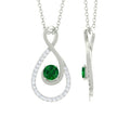 Emerald Infinity Necklace - Half Carat Diamond Pendant with AAA Quality Emerald