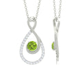 Peridot Infinity Necklace – Teardrop Diamond Pendant | Elegant Green Gemstone Jewelry