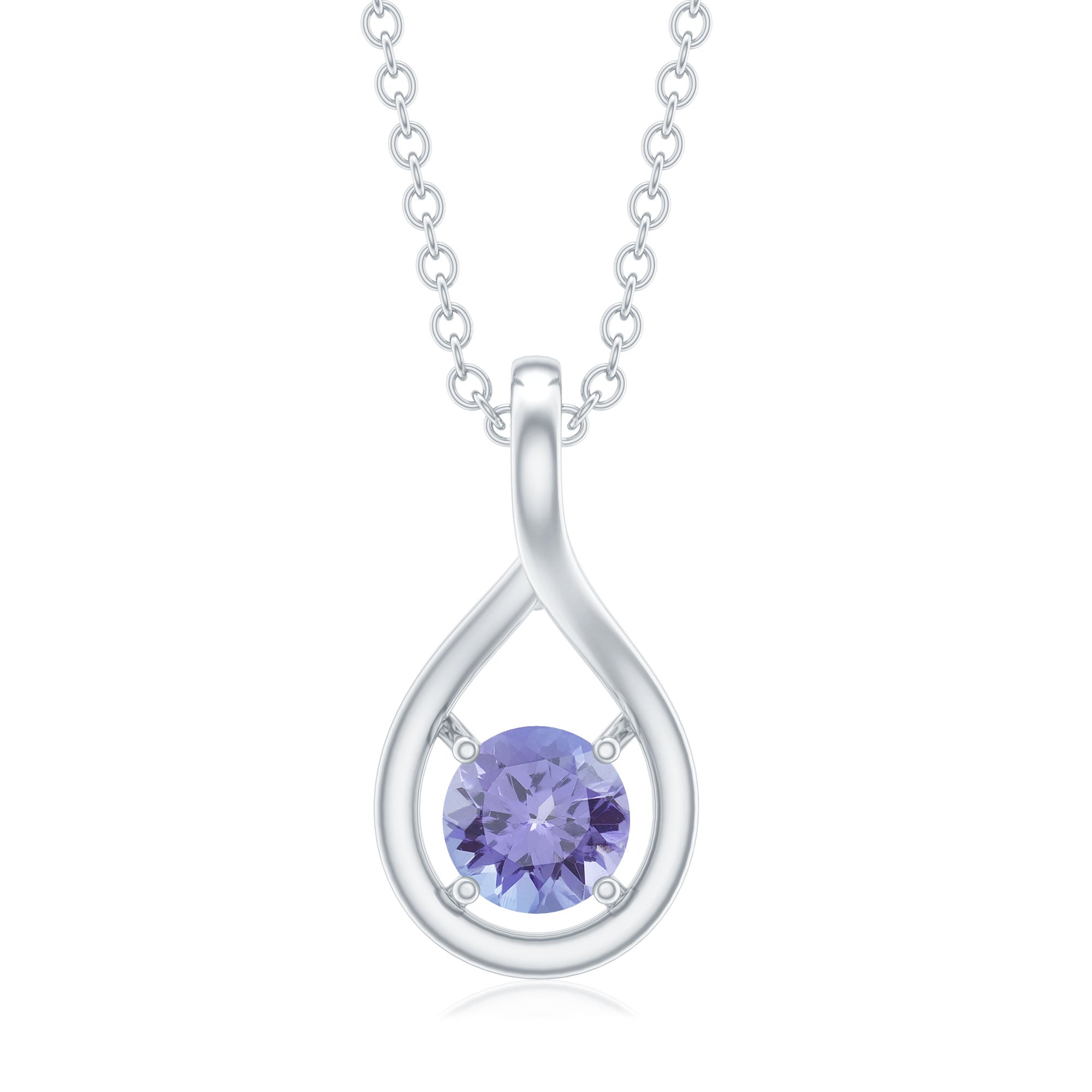 Tanzanite Teardrop Pendant - 0.5 Carat Round Cut AAA Quality Solitaire Necklace