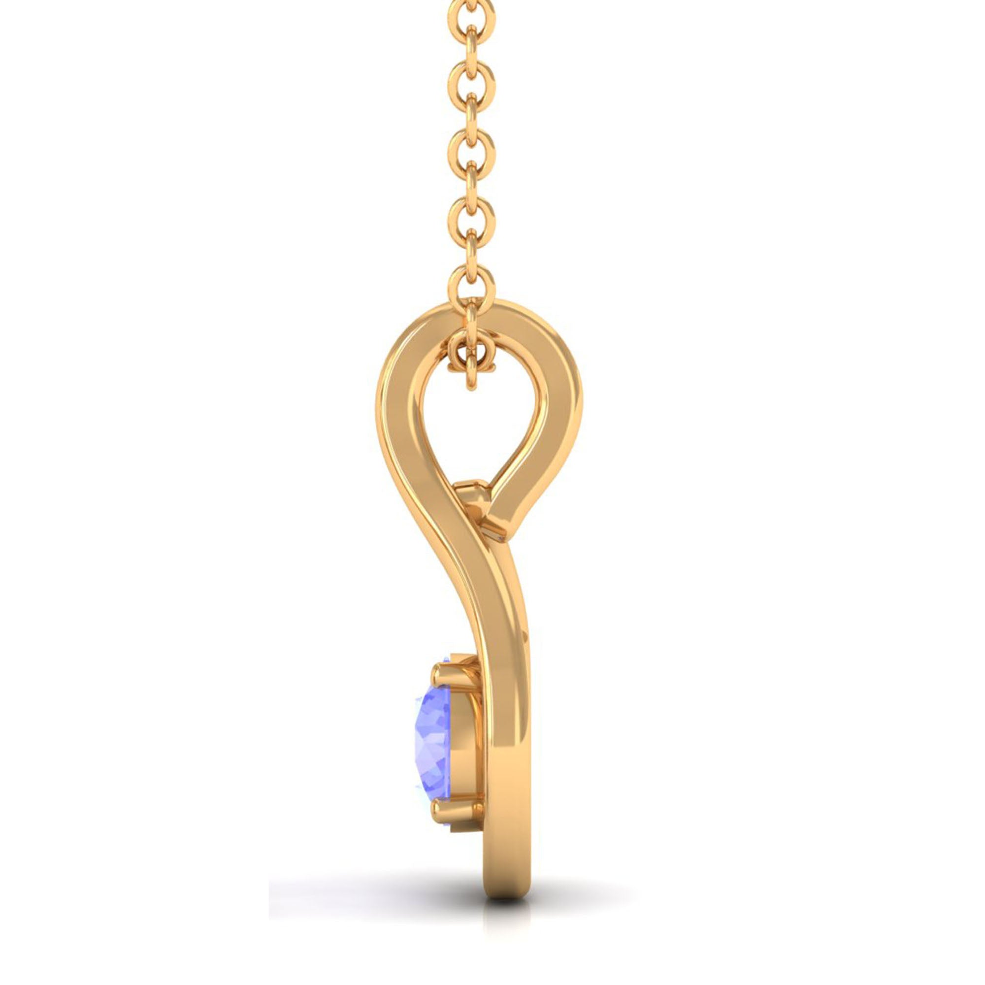 Tanzanite Teardrop Pendant - 0.5 Carat Round Cut AAA Quality Solitaire Necklace