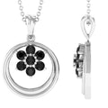 Black Spinel Pendant - Natural Flower Necklace With Certificate | Elegant Floral Jewelry