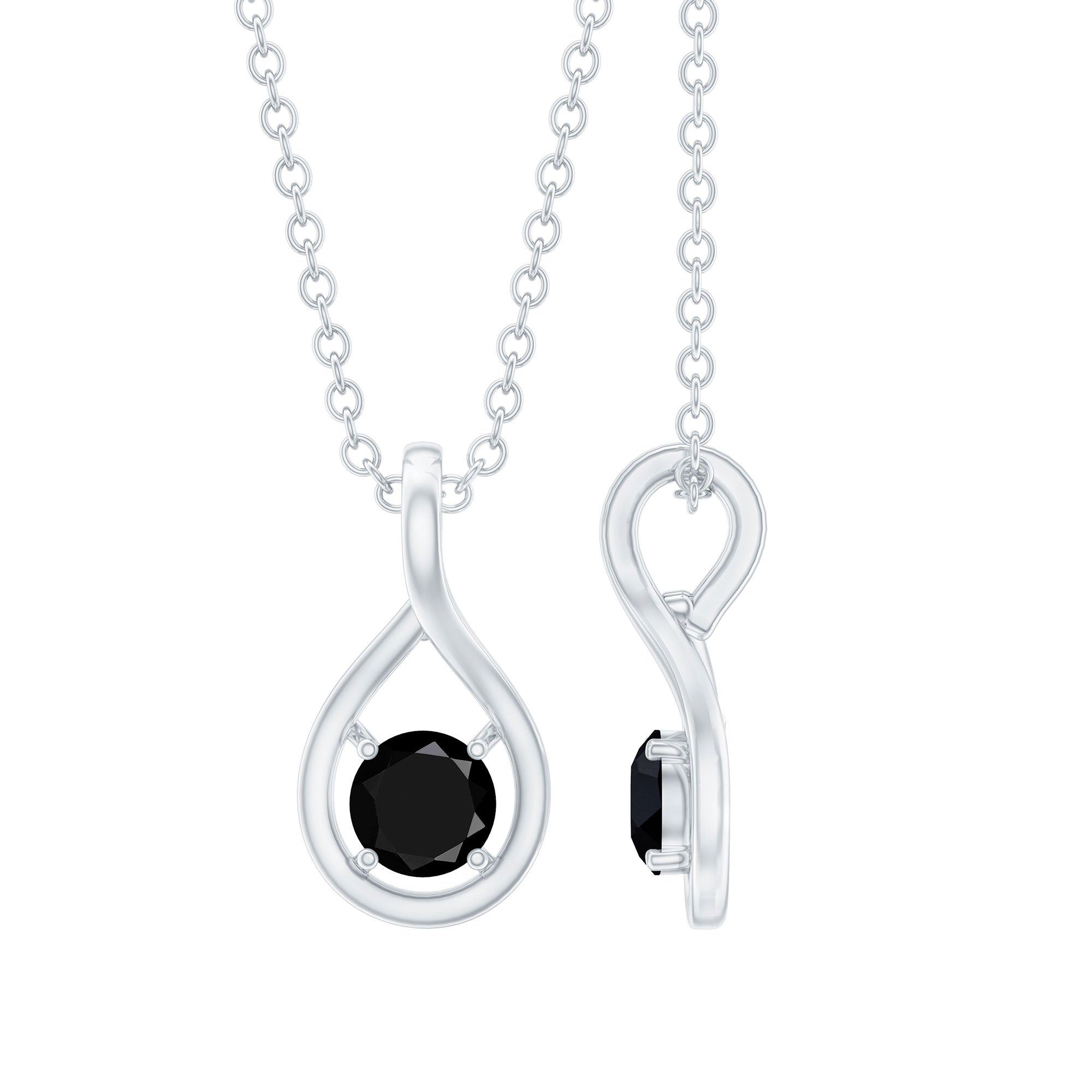 Black Onyx Pendant | Solitaire Pear Shape Teardrop Necklace With AAA Quality Stone