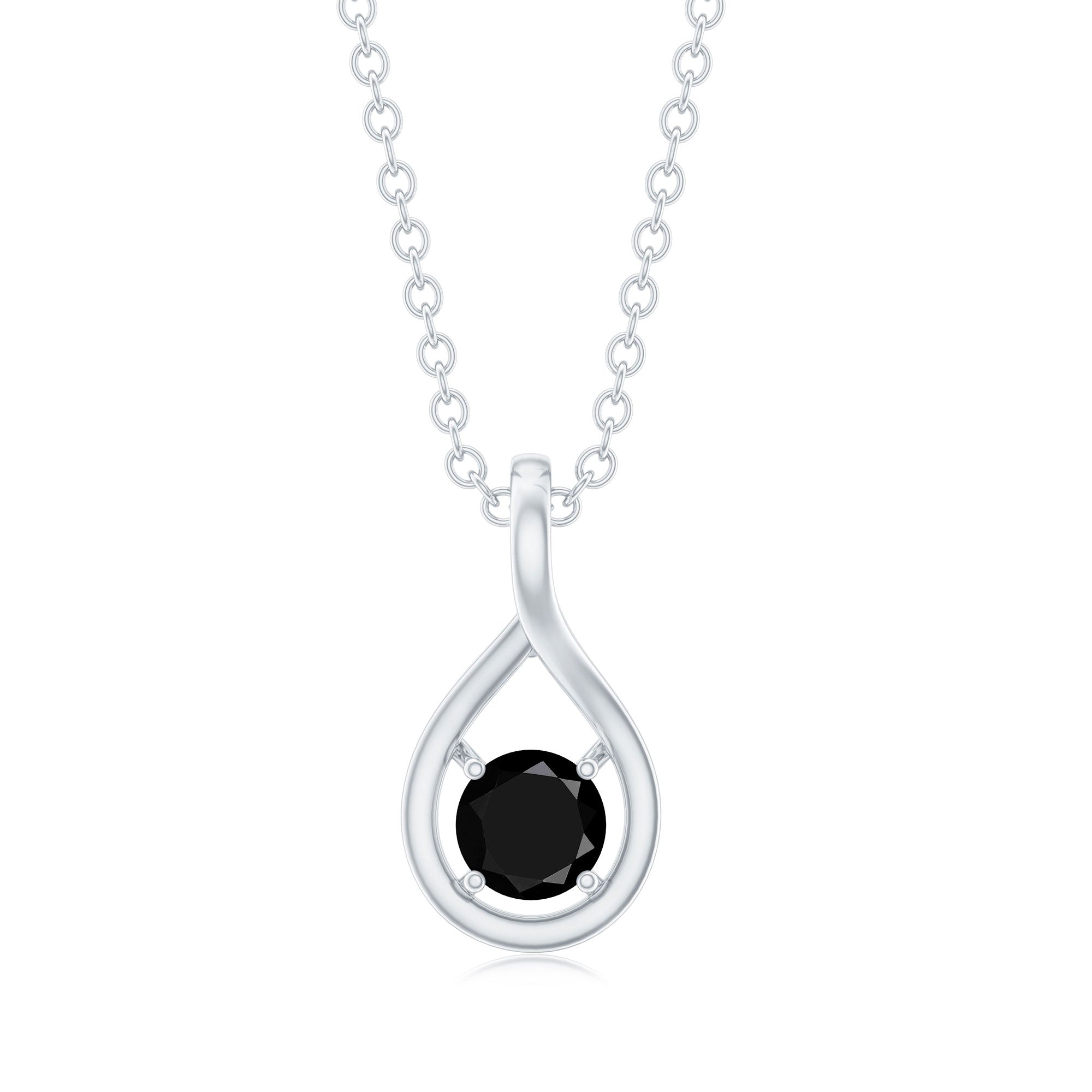 Black Onyx Pendant | Solitaire Pear Shape Teardrop Necklace With AAA Quality Stone