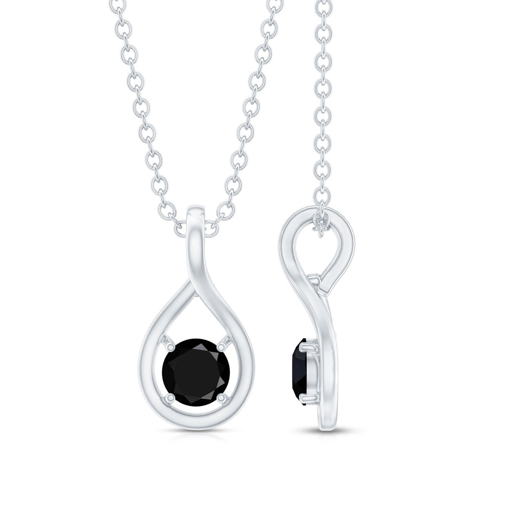 Black Onyx Pendant | Solitaire Pear Shape Teardrop Necklace With AAA Quality Stone