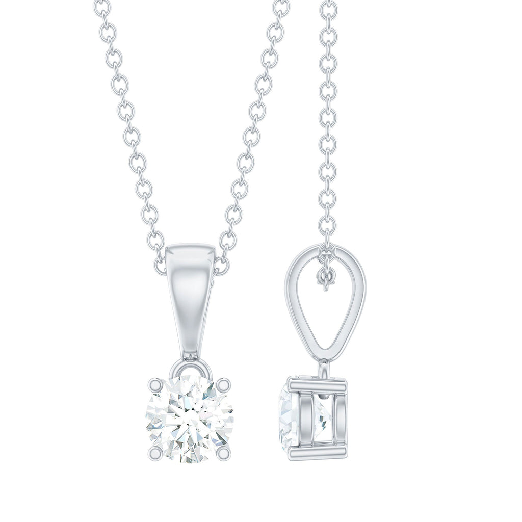 Round 0.4 Carat Brilliant Cut Lab Diamond Solitaire Necklace for Women