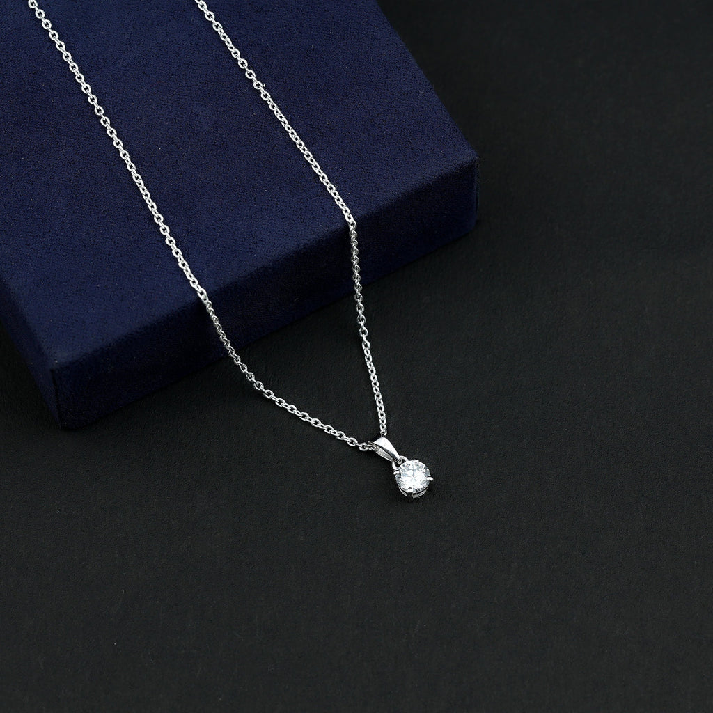 Round 0.4 Carat Brilliant Cut Lab Diamond Solitaire Necklace for Women