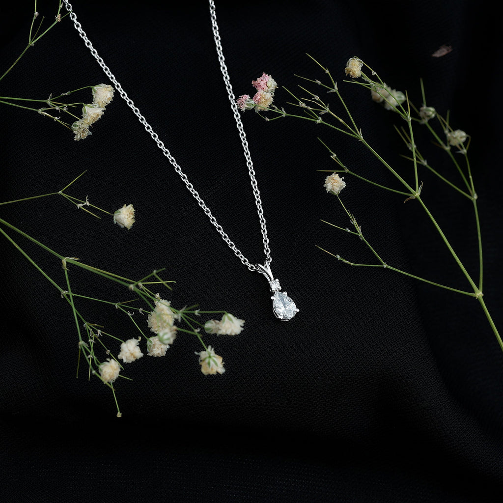 0.3 Carat Lab Grown Diamond Teardrop Pendant Necklace