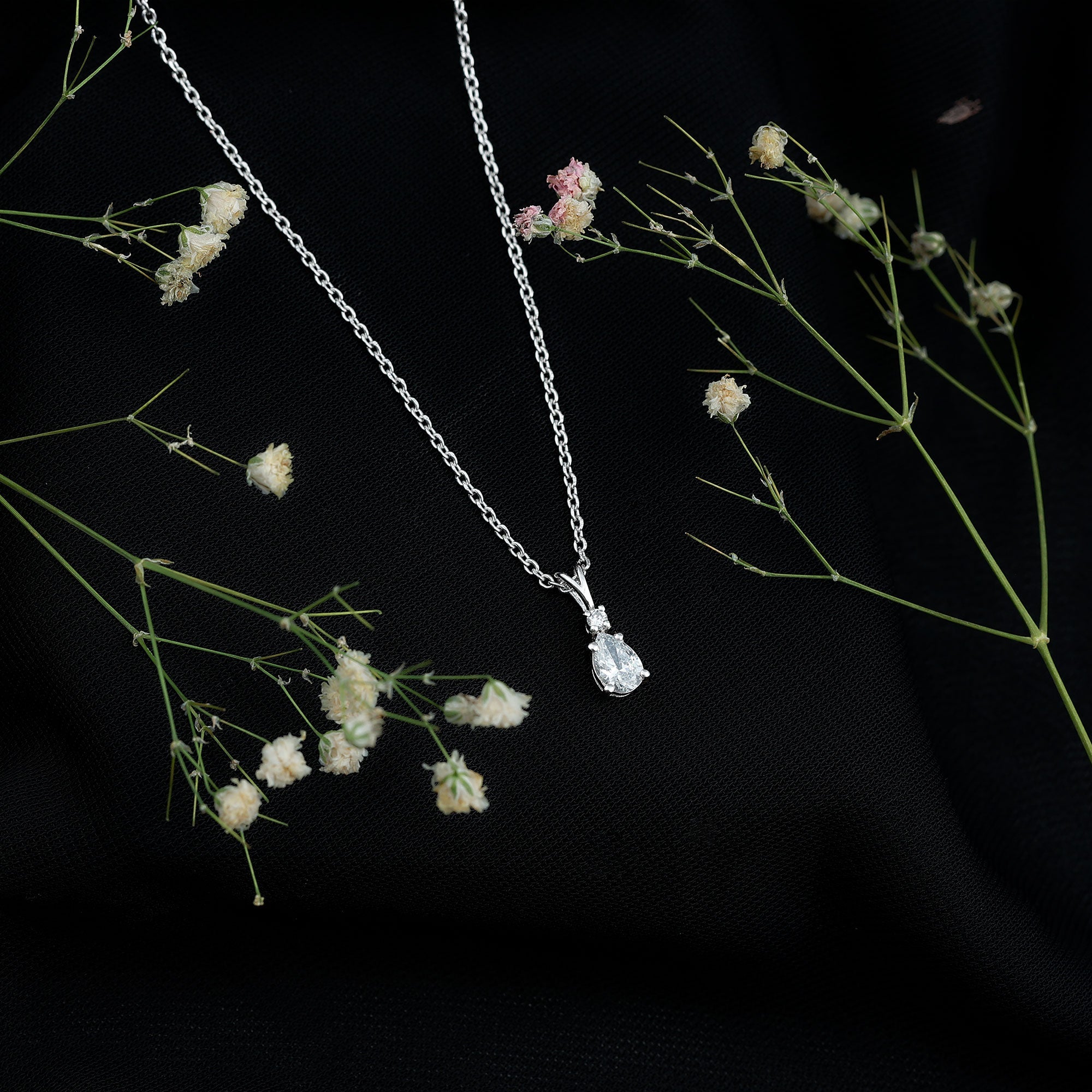 0.3 Carat Lab Grown Diamond Teardrop Pendant Necklace