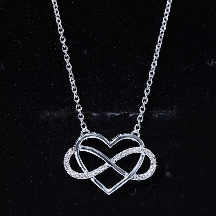Diamond Infinity Heart Necklace – Sparkling Pave Setting Fine Jewelry Gift