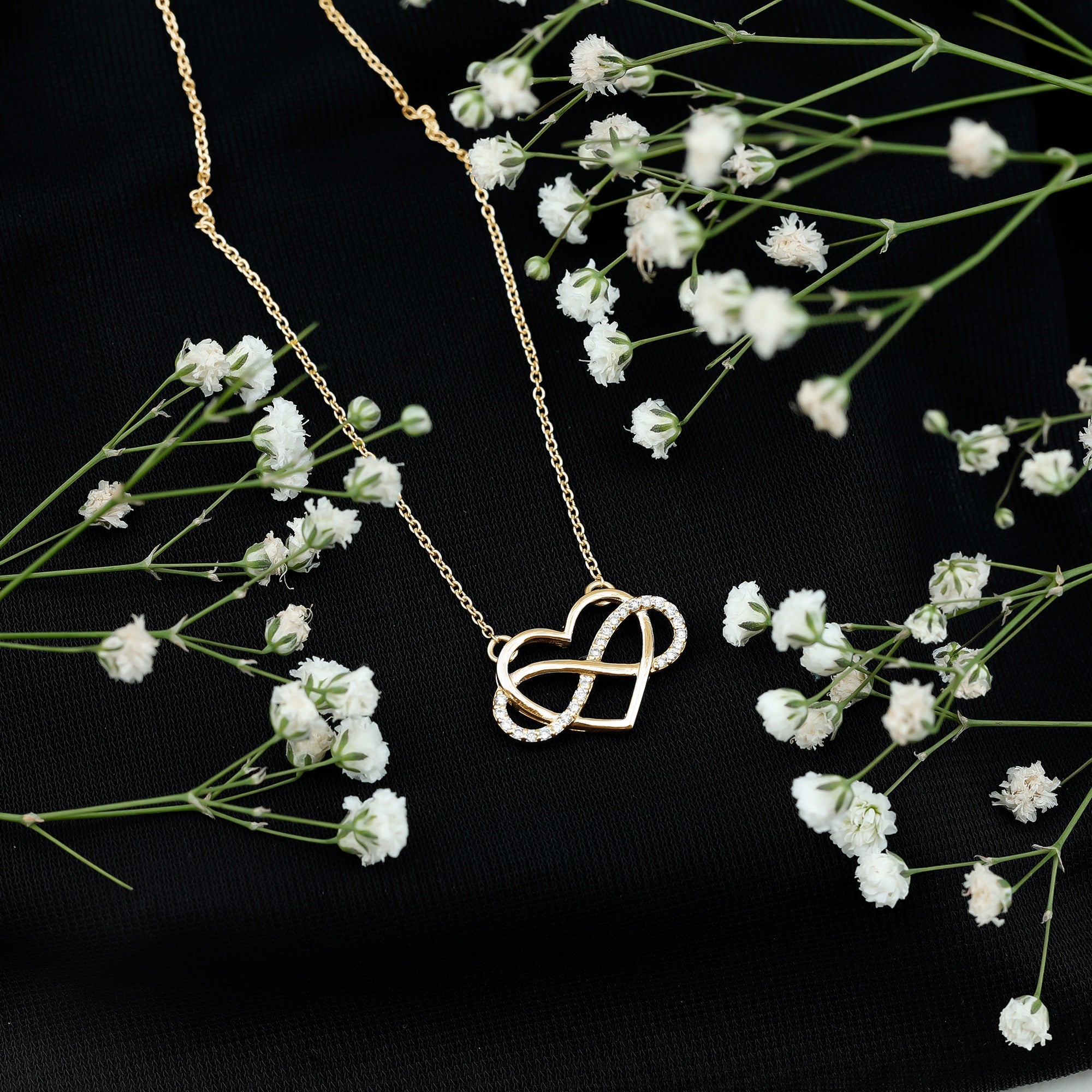 Diamond Infinity Heart Necklace – Sparkling Pave Setting Fine Jewelry Gift