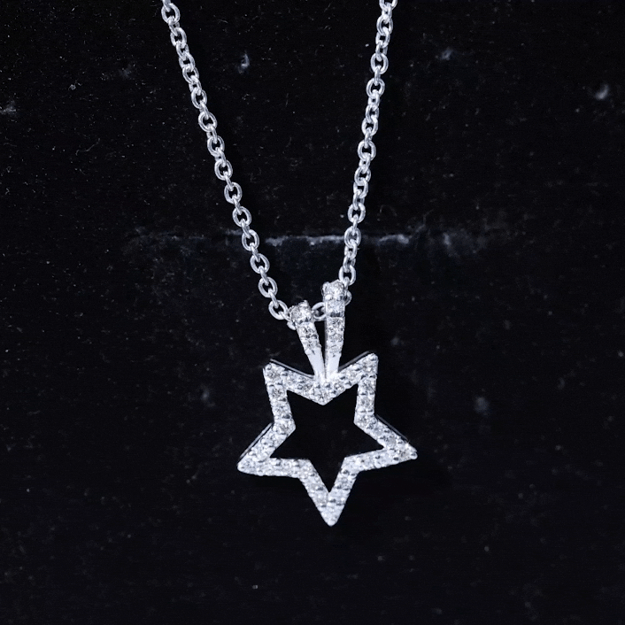 Diamond Star Pendant – Real Diamond Necklace With Prong Setting For Women