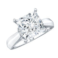 Princess Cut Certified Moissanite Solitaire Engagement Ring