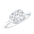 Certified 2 Carat Oval Moissanite East West Engagement Ring
