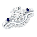 Certified Moissanite 2 Carat Engagement Ring With Wedding Band