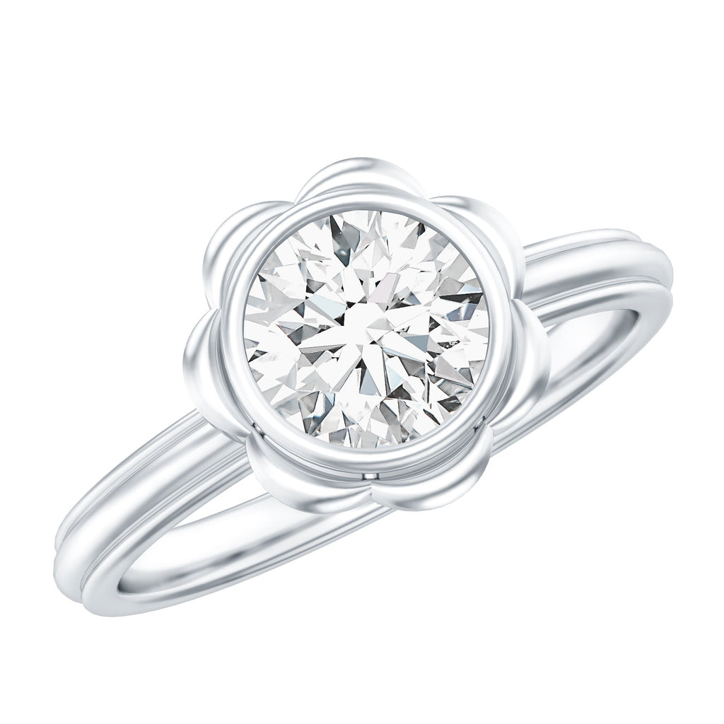 1.25 Carat Engagement Ring – Lab Grown Diamond Solitaire Bezel Setting