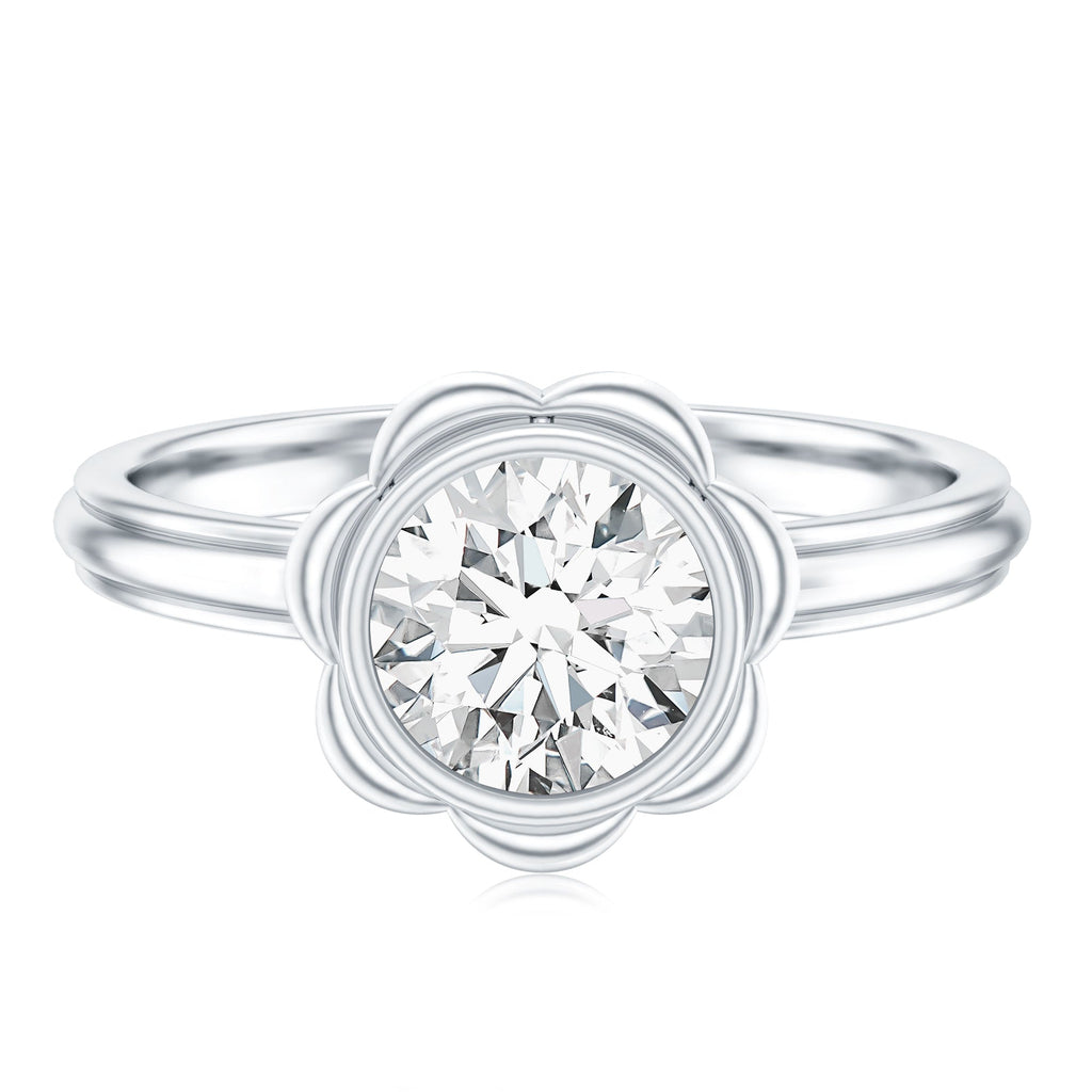 1.25 Carat Engagement Ring – Lab Grown Diamond Solitaire Bezel Setting