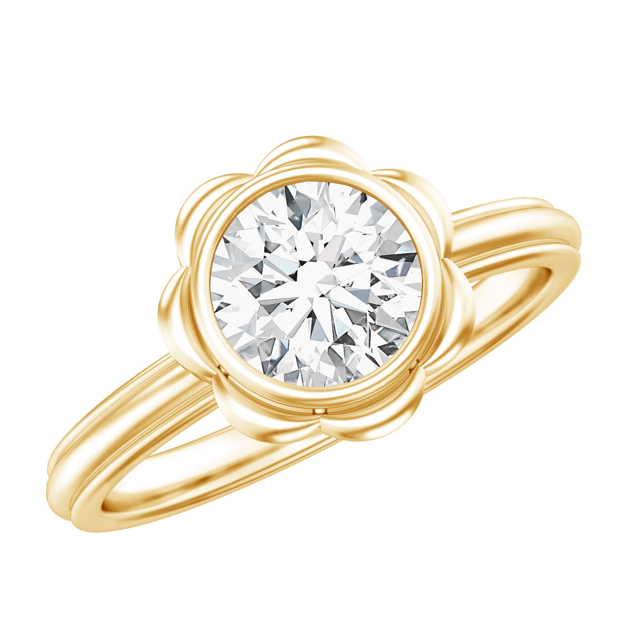 1.25 Carat Engagement Ring – Lab Grown Diamond Solitaire Bezel Setting