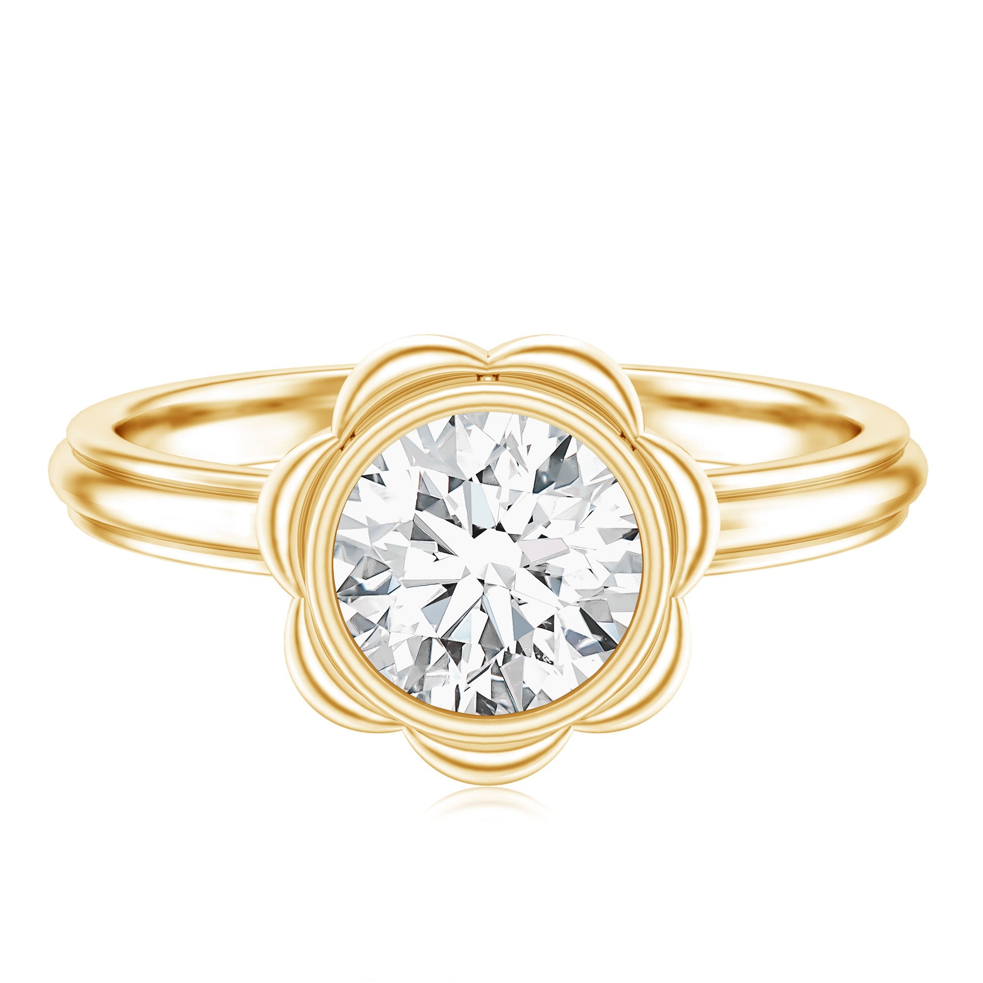 1.25 Carat Engagement Ring – Lab Grown Diamond Solitaire Bezel Setting