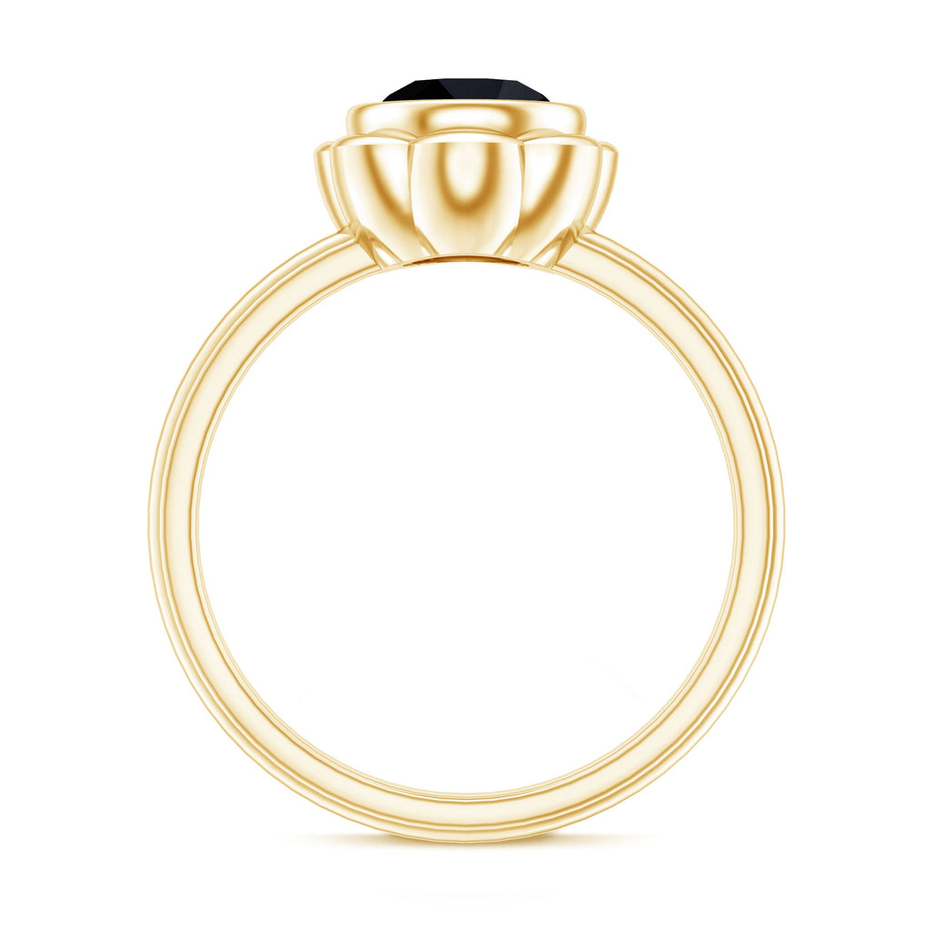 1.2 Carat Black Onyx Bezel Set Engagement Ring