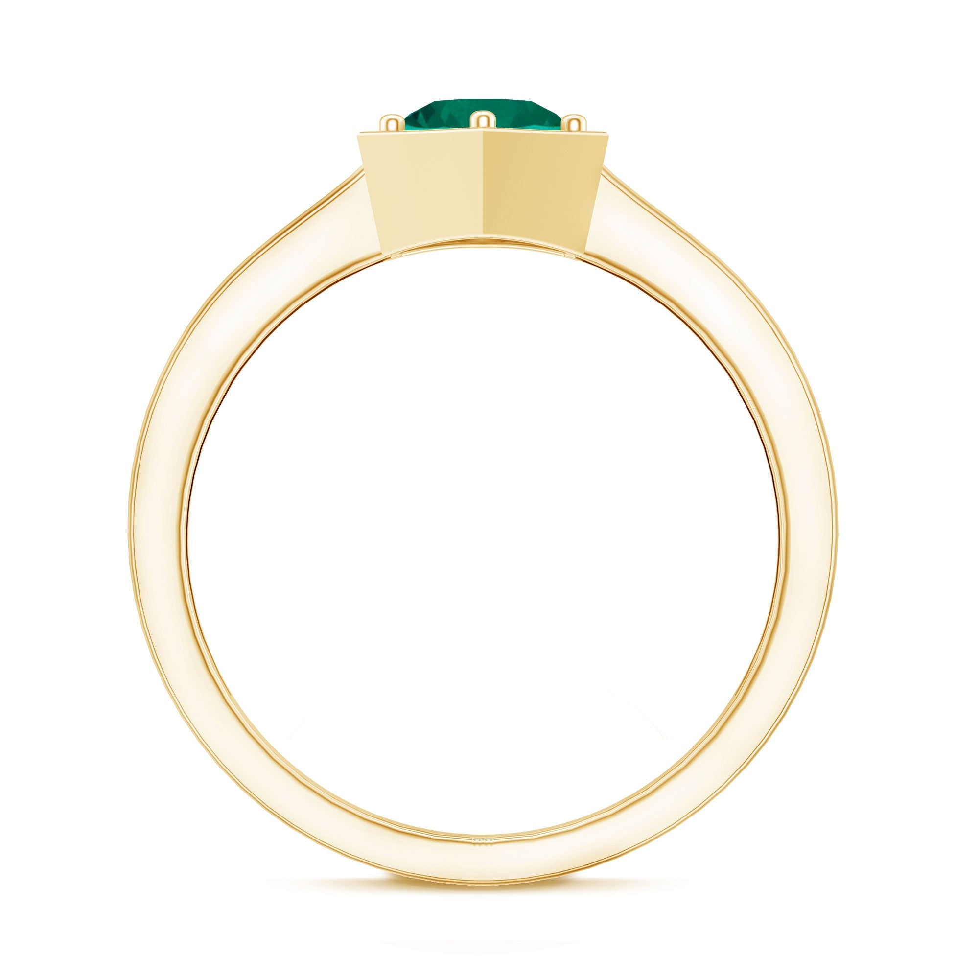 Lab Created Emerald Ring – 0.8 Carat Solitaire Promise Ring With Hexagon Frame