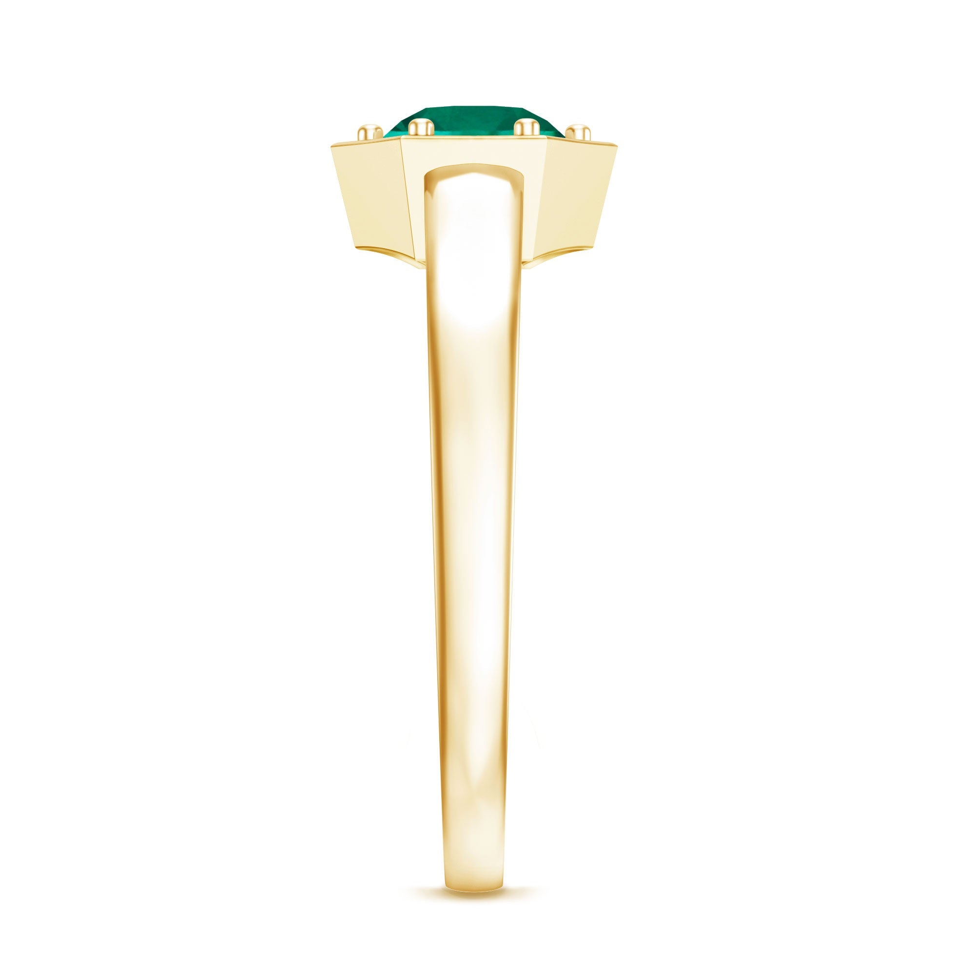 Lab Created Emerald Ring – 0.8 Carat Solitaire Promise Ring With Hexagon Frame