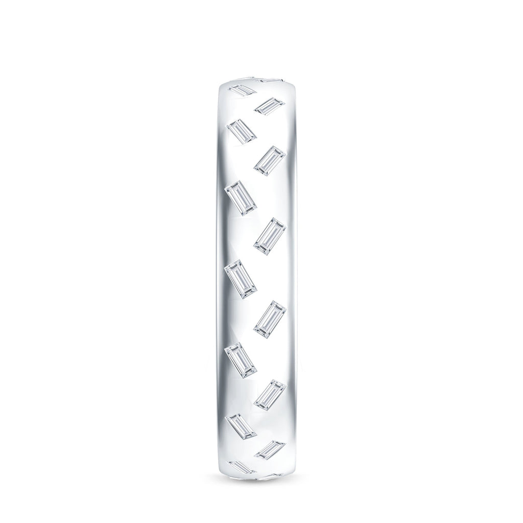Lab Grown Diamond Wedding Band – Baguette Cut Diamonds, Wide Band Ring