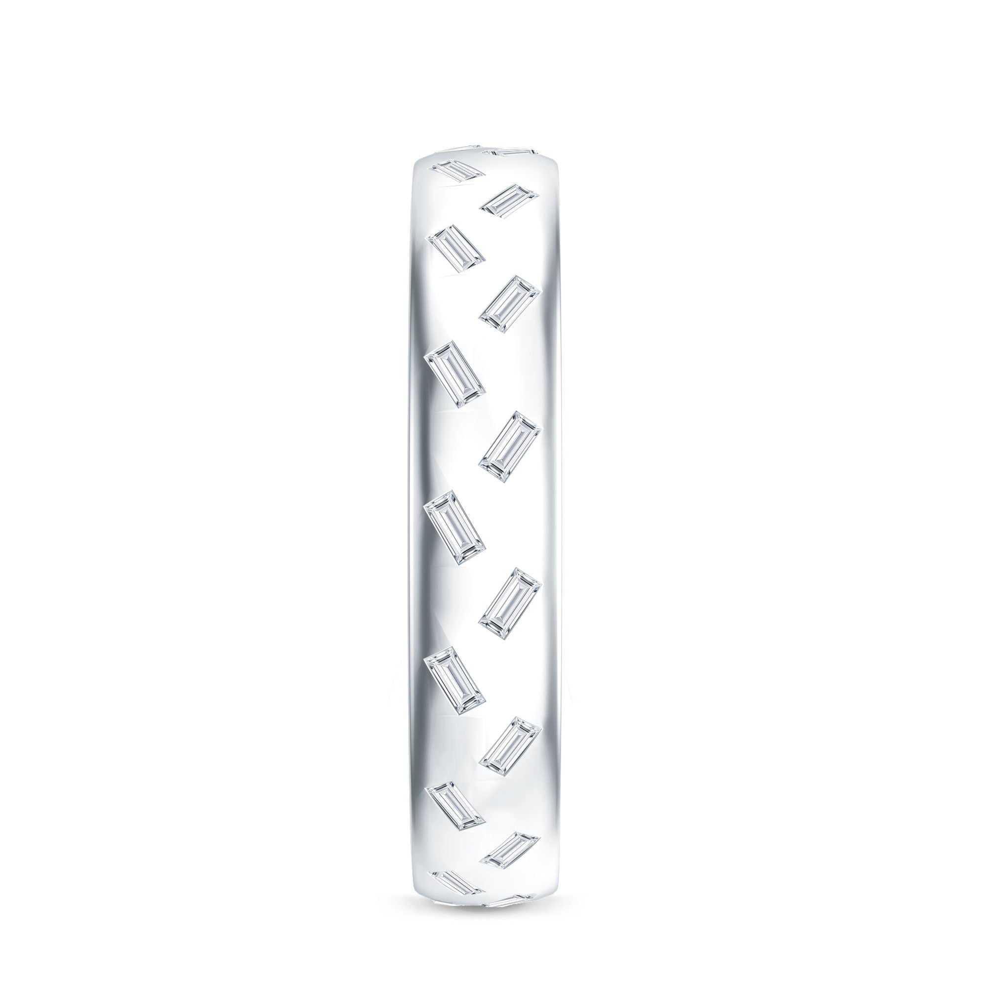 Lab Grown Diamond Wedding Band – Baguette Cut Diamonds, Wide Band Ring