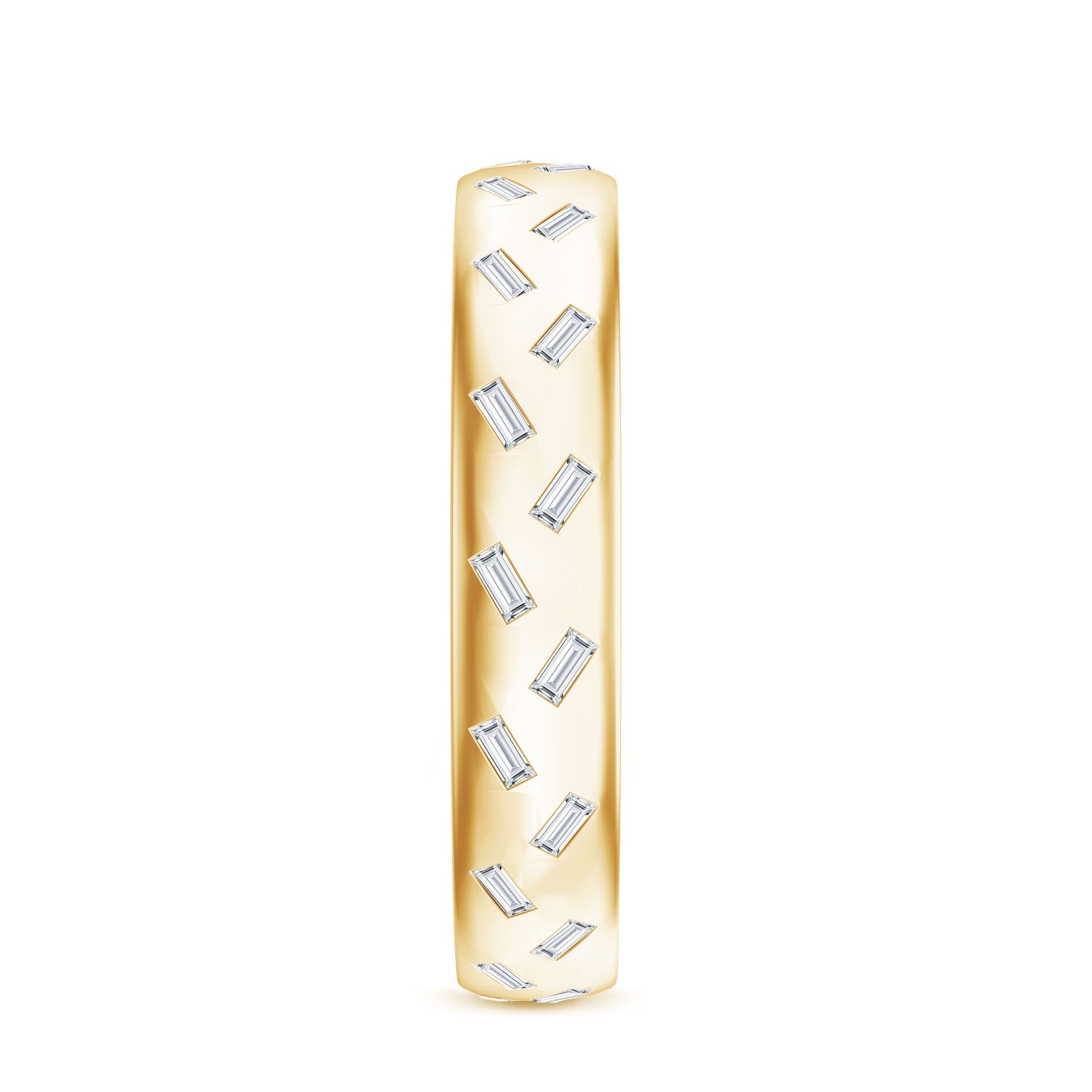 Lab Grown Diamond Wedding Band – Baguette Cut Diamonds, Wide Band Ring