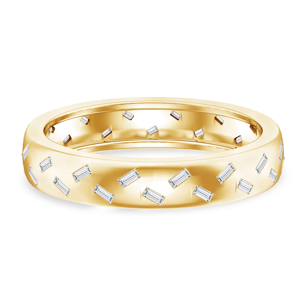 Lab Grown Diamond Wedding Band – Baguette Cut Diamonds, Wide Band Ring