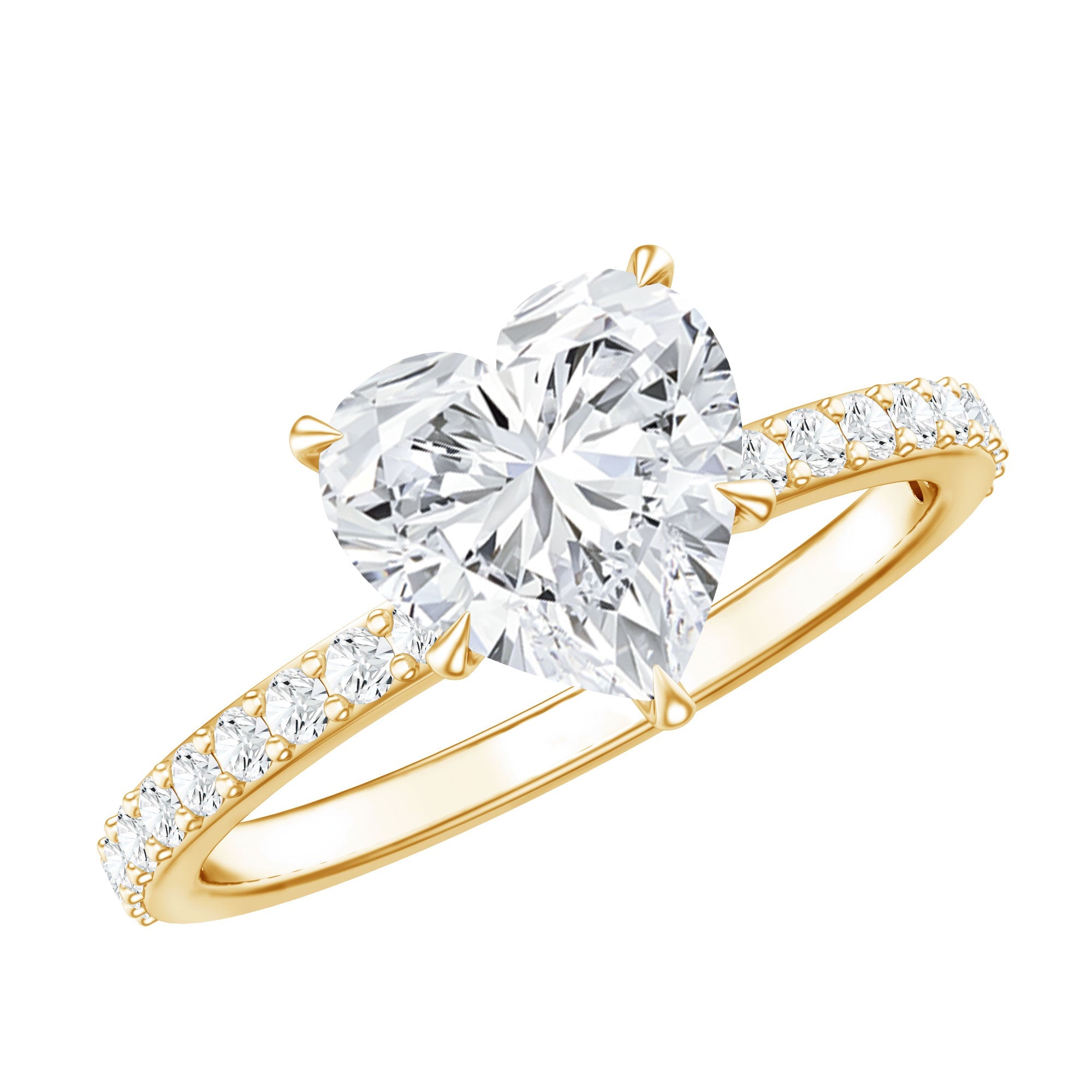 Lab Grown Diamond Ring – 2 Carat Heart Shape Engagement Ring with Hidden Halo