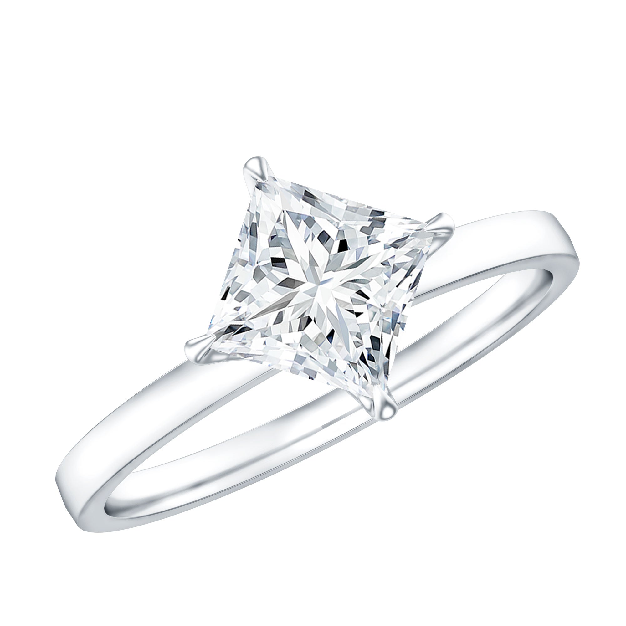 Princess Cut Engagement Ring - 1.25 Carat Lab Grown Diamond Solitaire Claw Setting
