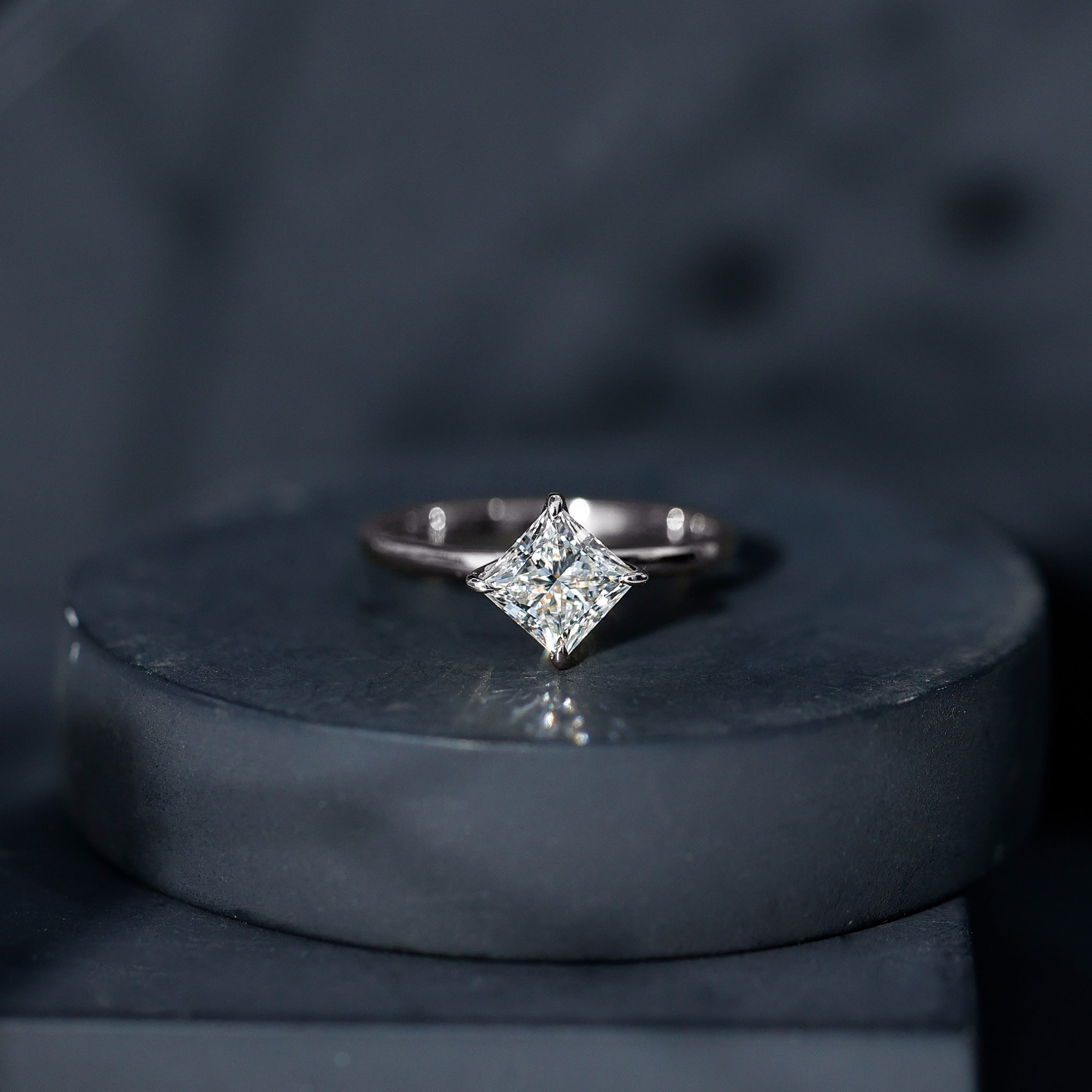 Princess Cut Engagement Ring - 1.25 Carat Lab Grown Diamond Solitaire Claw Setting