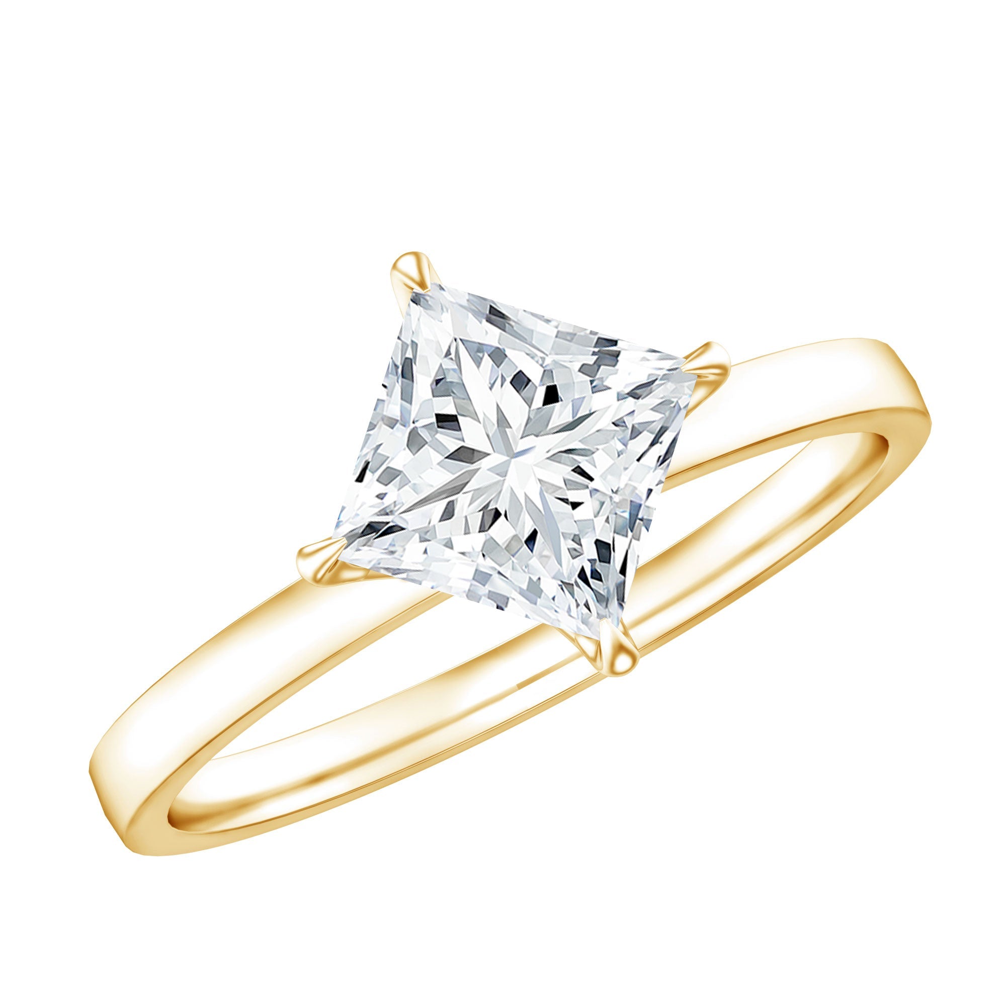 Princess Cut Engagement Ring - 1.25 Carat Lab Grown Diamond Solitaire Claw Setting