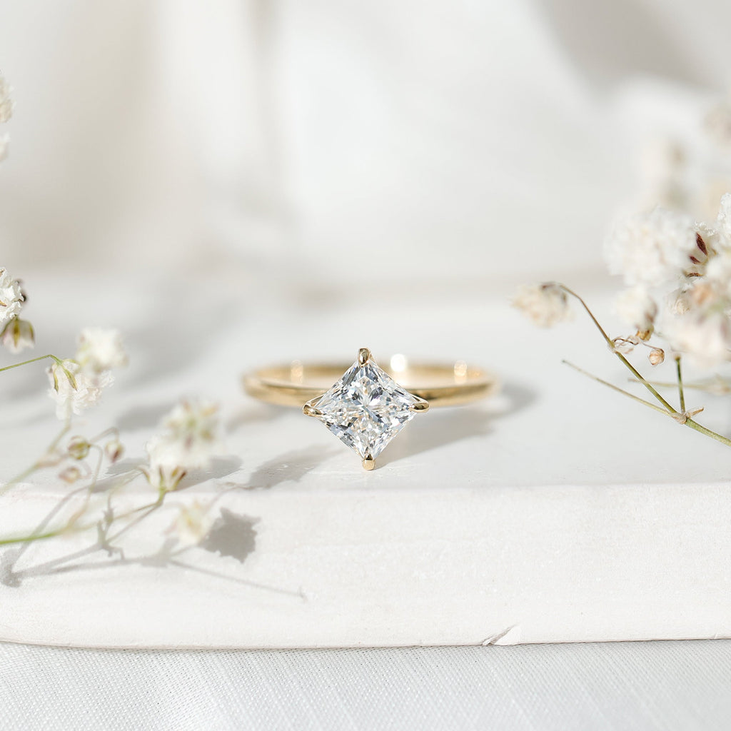 Princess Cut Engagement Ring - 1.25 Carat Lab Grown Diamond Solitaire Claw Setting