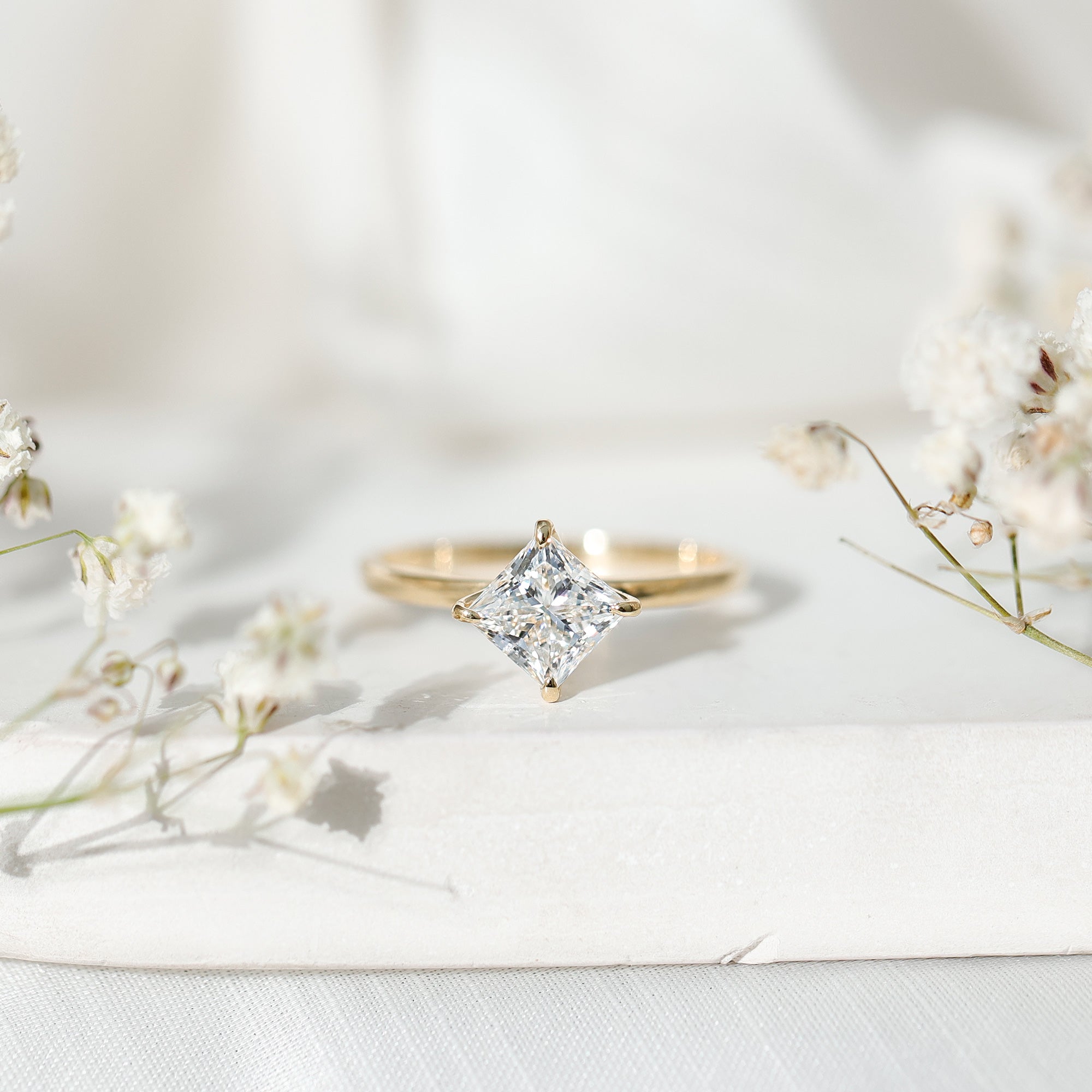 Princess Cut Engagement Ring - 1.25 Carat Lab Grown Diamond Solitaire Claw Setting