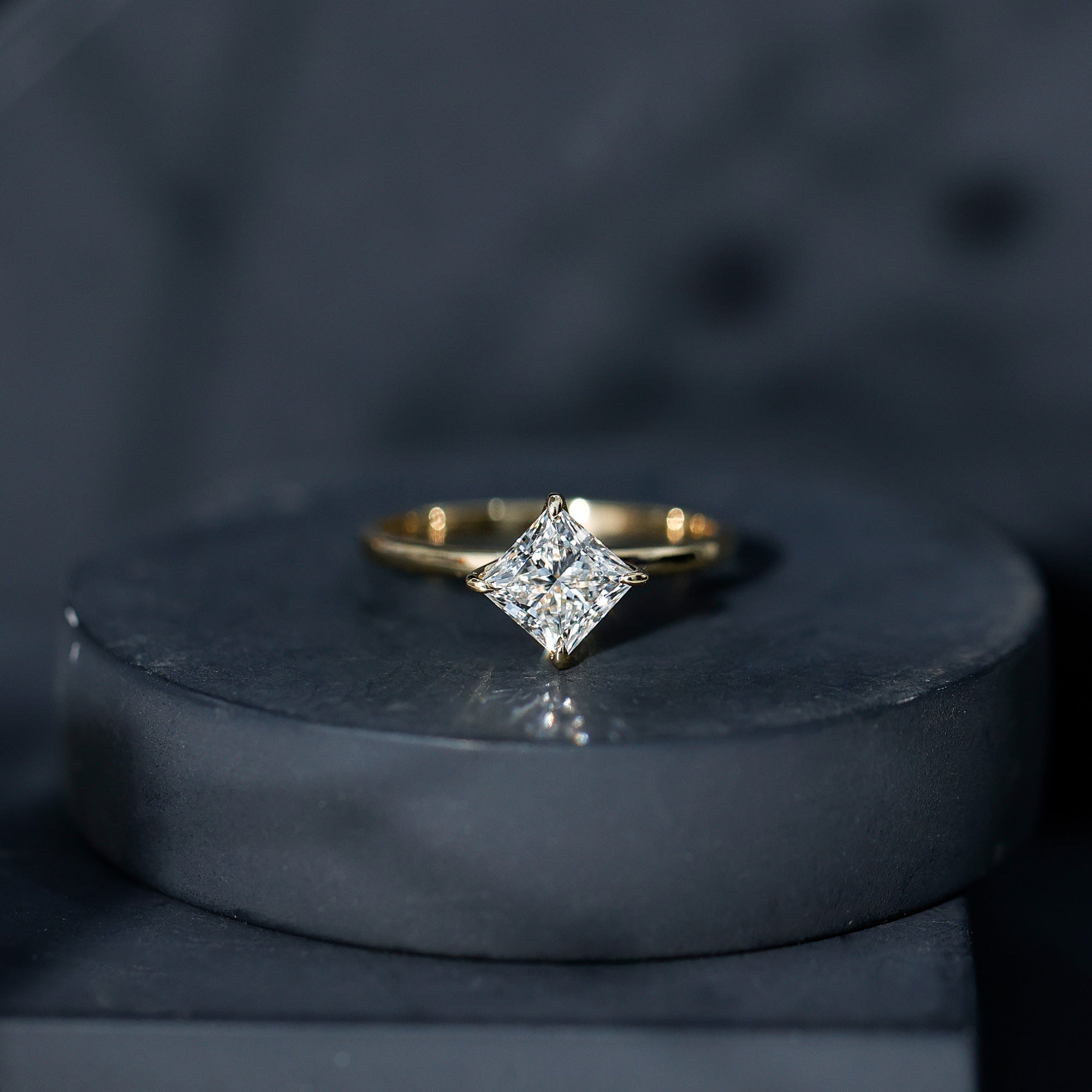 Princess Cut Engagement Ring - 1.25 Carat Lab Grown Diamond Solitaire Claw Setting