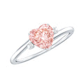 Lab Grown Pink Diamond Ring – 1 Carat Heart Cut Promise Ring Women | Rosec Jewels