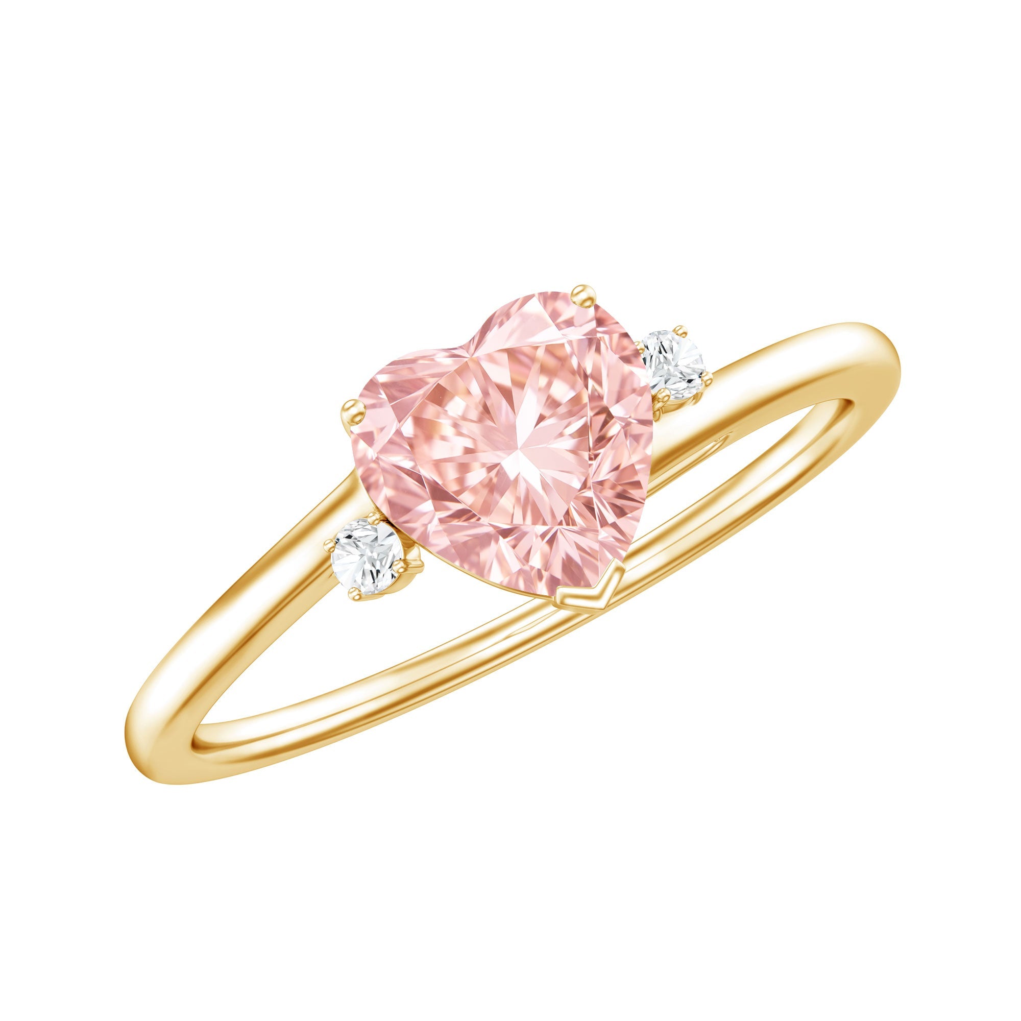 Lab Grown Pink Diamond Ring – 1 Carat Heart Cut Promise Ring Women | Rosec Jewels