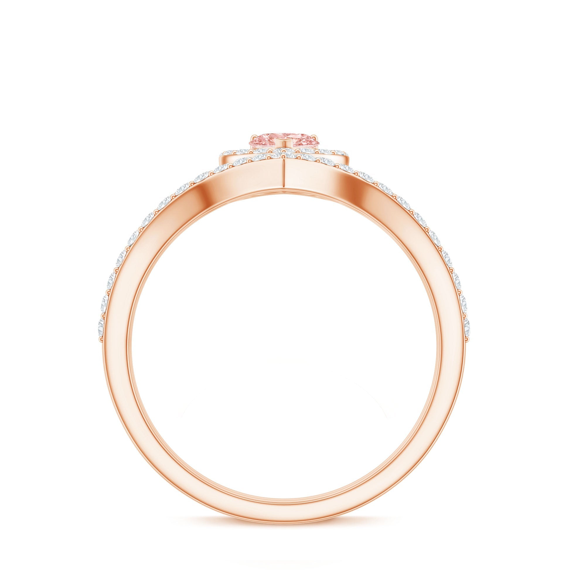 Heart Shape Diamond Ring – Lab Grown Pink Diamond Wedding Ring Set with IGI Certificate