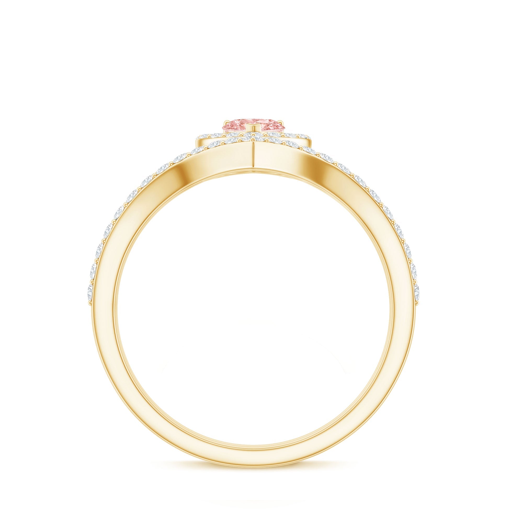 Heart Shape Diamond Ring – Lab Grown Pink Diamond Wedding Ring Set with IGI Certificate