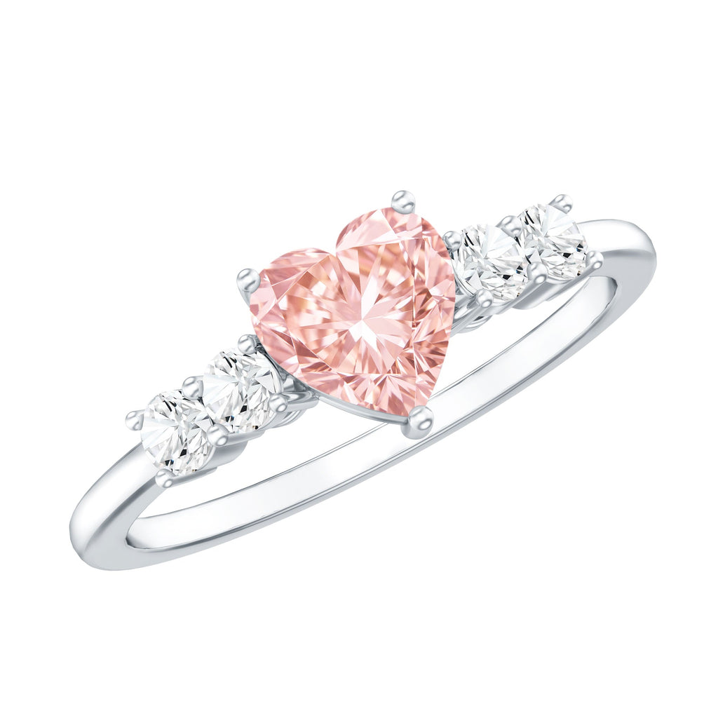 Lab Grown Pink Diamond Ring – IGI Certified Heart Shaped Diamond Promise Ring