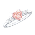 Lab Grown Pink Diamond Ring – IGI Certified Heart Shaped Diamond Promise Ring