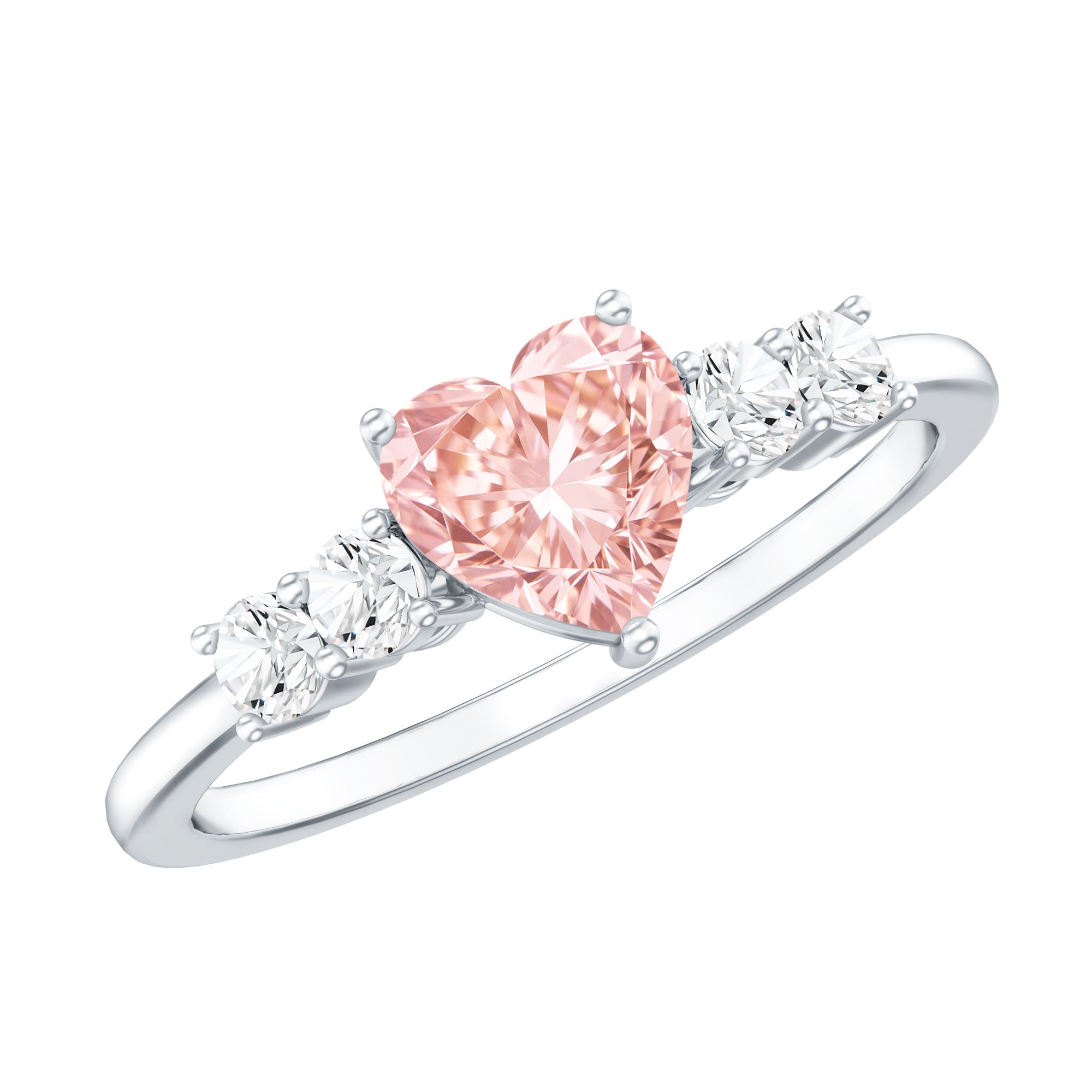 Lab Grown Pink Diamond Ring – IGI Certified Heart Shaped Diamond Promise Ring