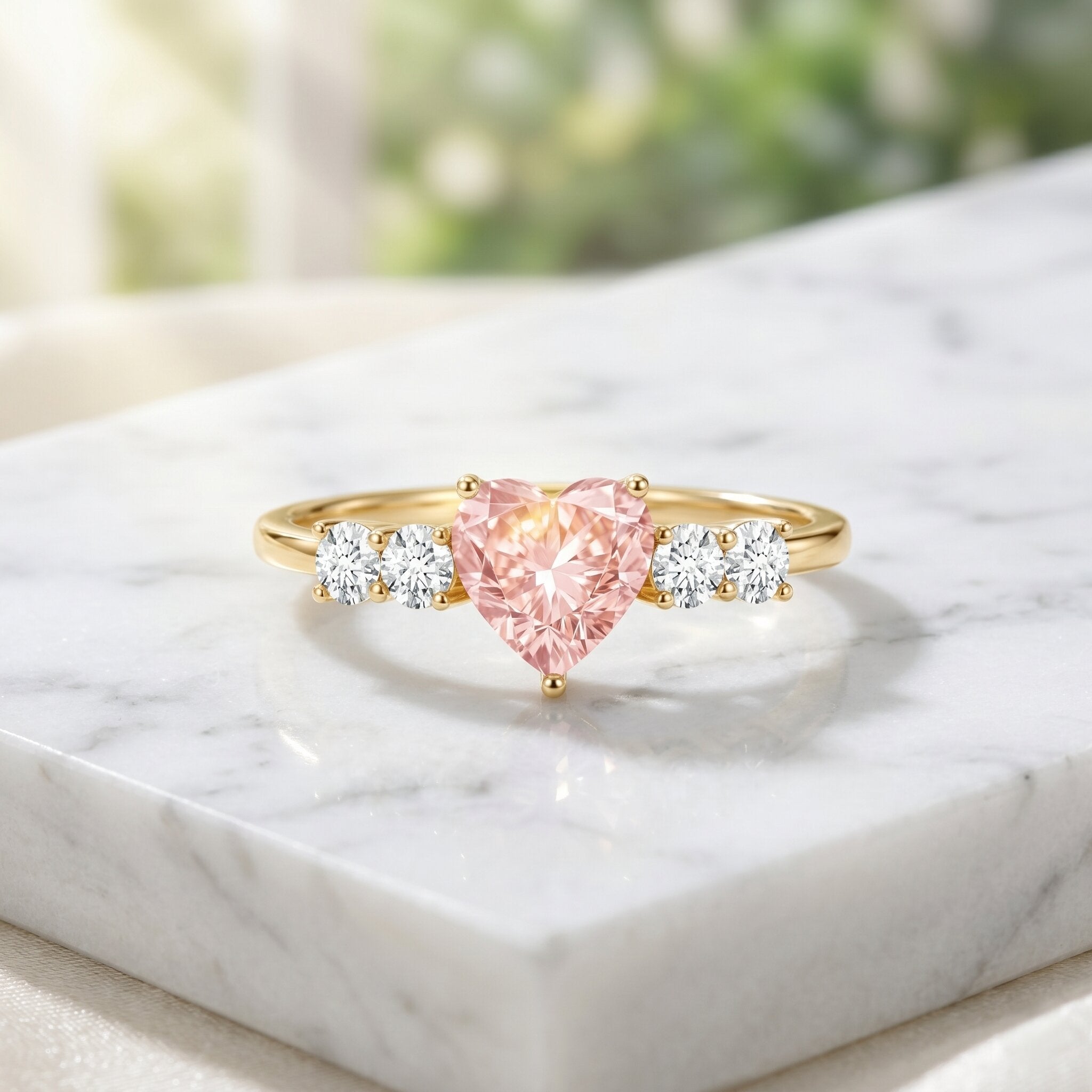 Lab Grown Pink Diamond Ring – IGI Certified Heart Shaped Diamond Promise Ring